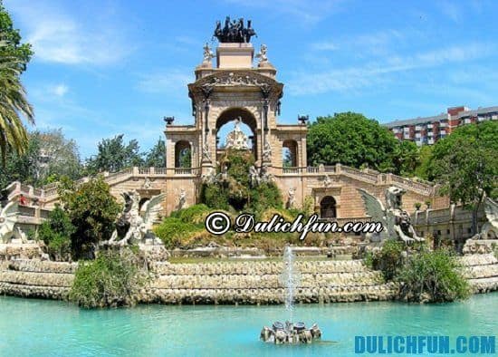 Kinh nghiệm du lịch Barcelona đầy đủ, giá rẻ: Đi đâu khi du lịch Barcelona? Parc de la Ciutadella, địa điểm tham quan, du lịch nổi tiếng ở Barcelona