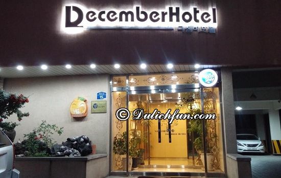 Nên ở đâu khi du lịch đảo Jeju giá rẻ, tiết kiệm tiền? Goodstay December Hotel, địa chỉ khách sạn đẹp, chất lượng tốt, tiện nghi ở đảo Jeju