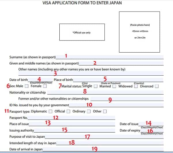 Hướng dẫn điền tờ khai xin visa đi Nhật Bản chi tiết: Cách điền mẫu form xin visa đi Nhật Bản