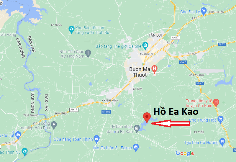 Hồ Ea Kao ở đâu, vị trí trên bản đồ?