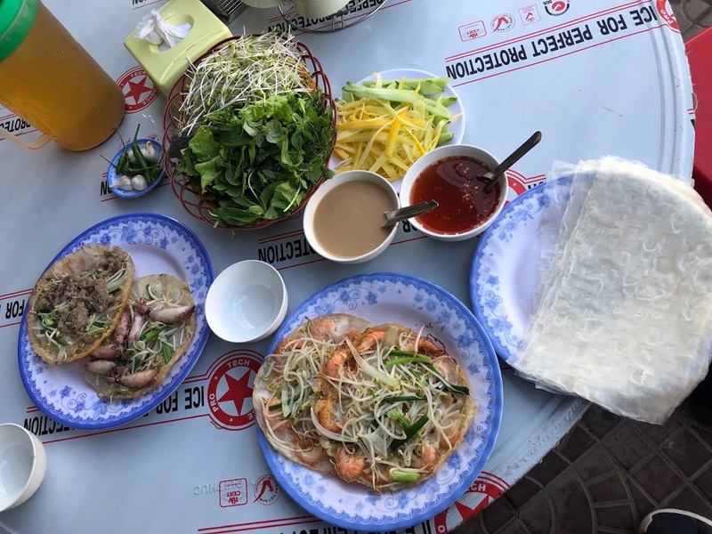 Quán bánh xèo tôm nhảy ở Quy Nhơn. Ở Quy Nhơn ăn bánh xèo tôm nhảy ở đâu ngon