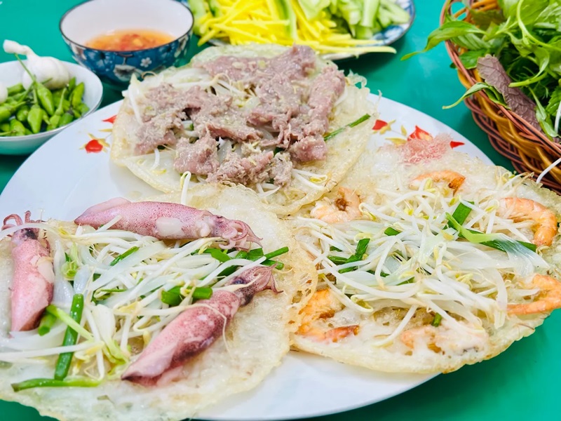 Quán bánh xèo tôm nhảy ở Quy Nhơn. Quán bánh xèo ngon rẻ ở Quy Nhơn